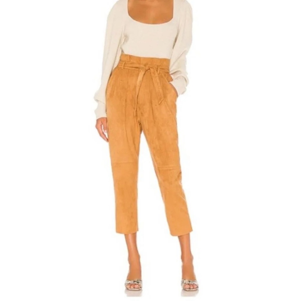 Free People Nightfall Vegan-Suede Pants in Camel - Size 8